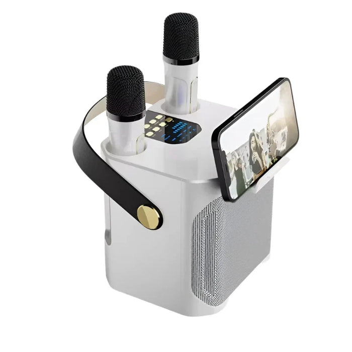 Altavoz Bluetooth de karaoke de alta potencia con dos micrófonos