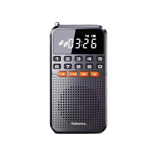 Schwarzes FM-Miniradio mit zwei Antennen