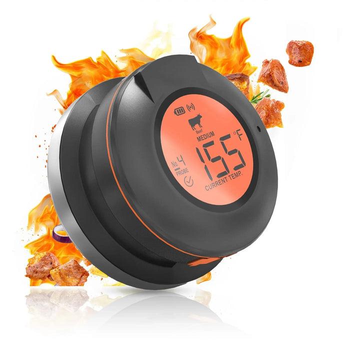 Black smart wireless meat and barbecue thermometer