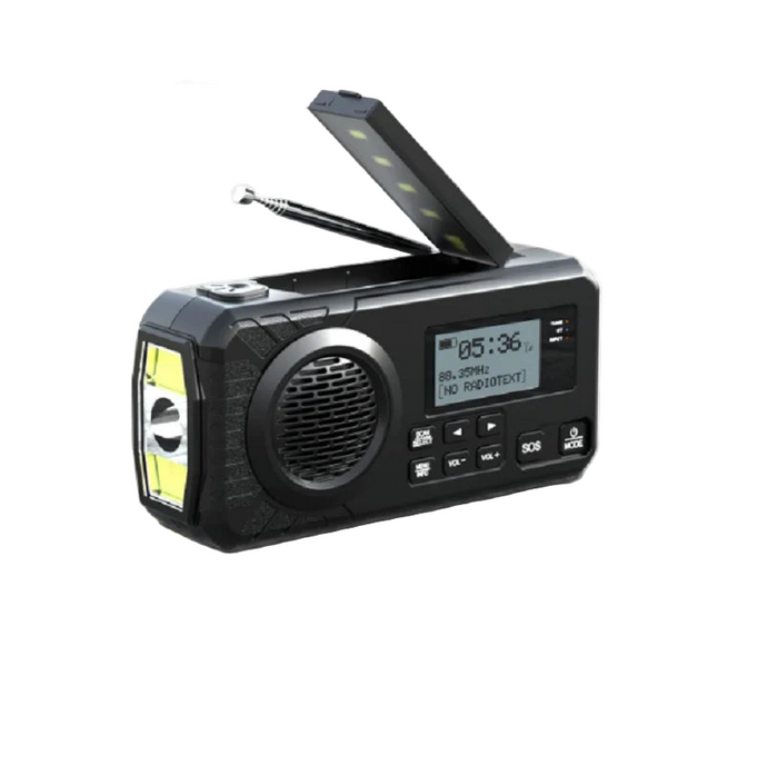 Solar-Notfallradio DAB+ mit Kurbel, schwarz
