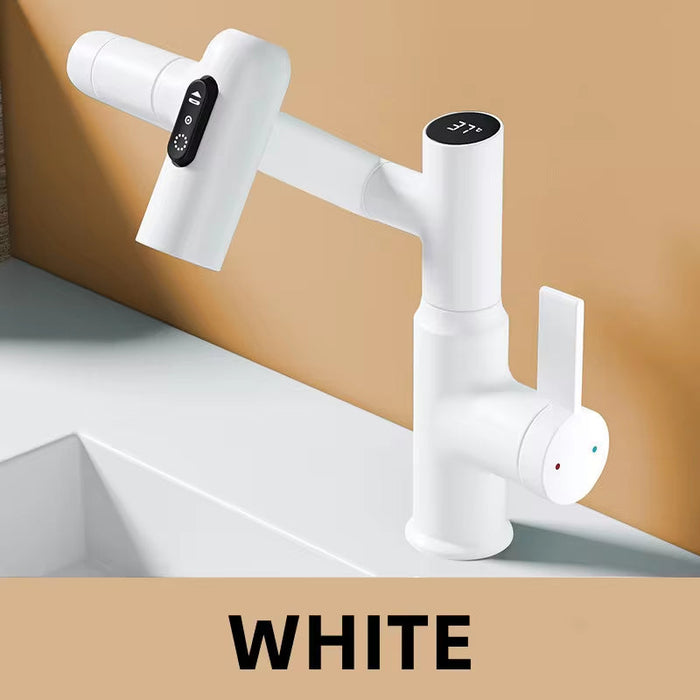 Smart rotating LED basin tap