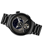 Sportliche Smartwatch mit großem Display für Herren, schwarz