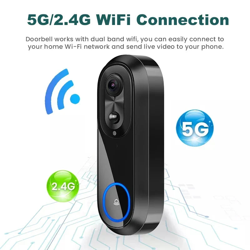 Smarte Wi-Fi-Türklingel mit 1080p-Kamera