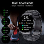 Sportliche Smartwatch mit großem Display für Herren, schwarz