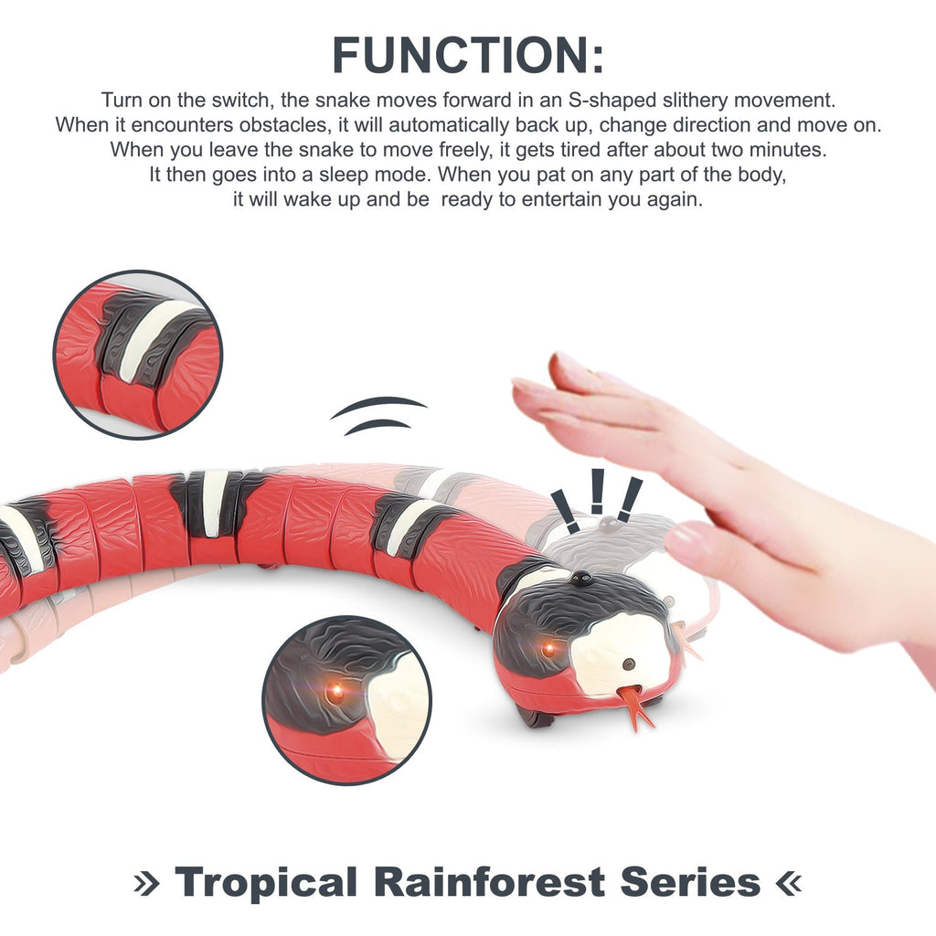 Automatic sensor snake toy for pets