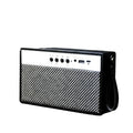 Black mini portable Bluetooth speaker with retro finish