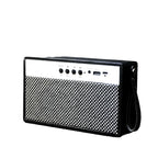 Black mini portable Bluetooth speaker with retro finish