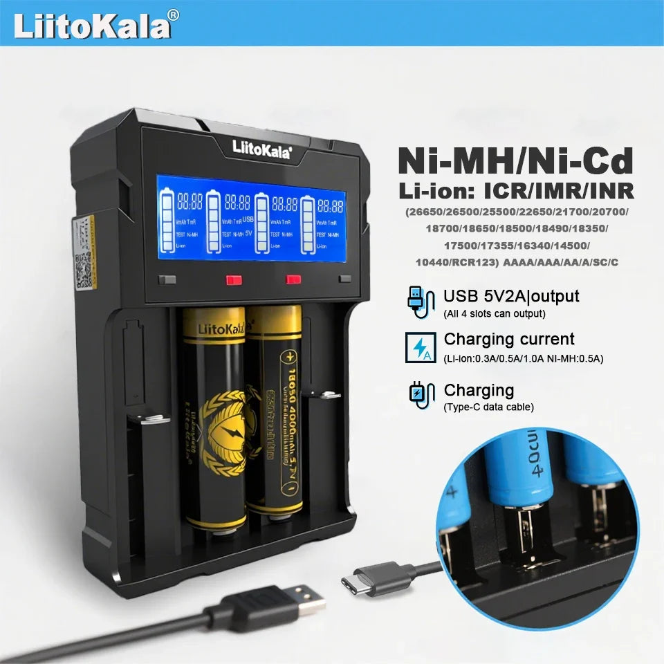Intelligentes LiitoKala Lii-K4 Akkuladegerät