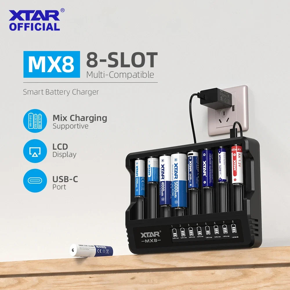 Intelligentes Ladegerät für Batterien XTAR MX8