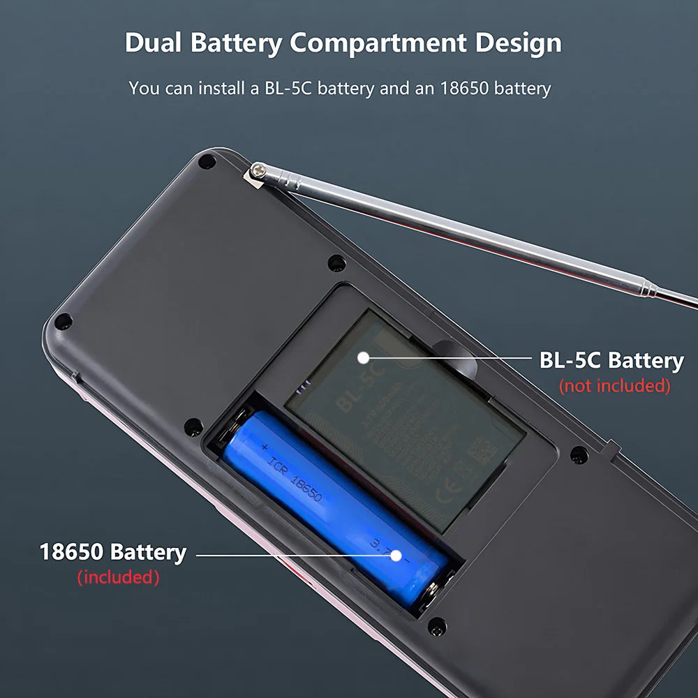 Tragbarer Bluetooth-Lautsprecher mit UKW-Radio, schwarz