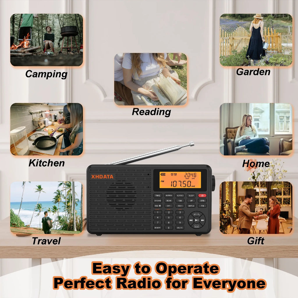 Black portable digital stereo radio