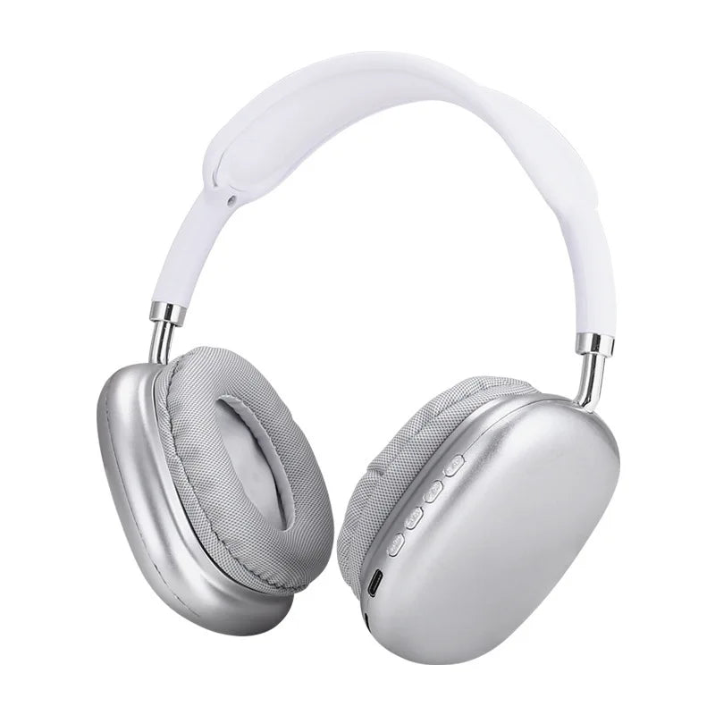 White wireless Bluetooth over-ear headphones