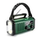 Solar-Notfallradio mit 10.000 mAh und Kurbel, grün