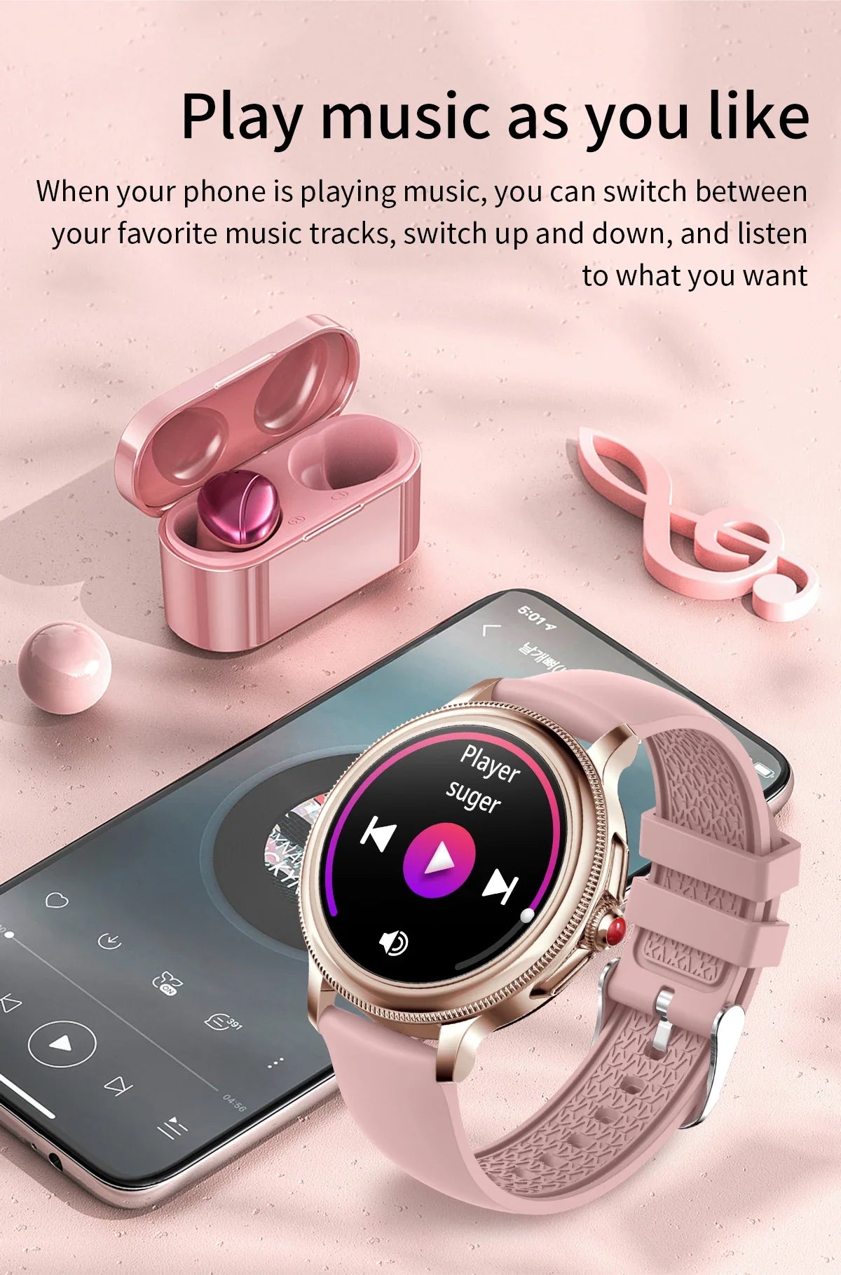Montre connectée pour femme avec appels Bluetooth