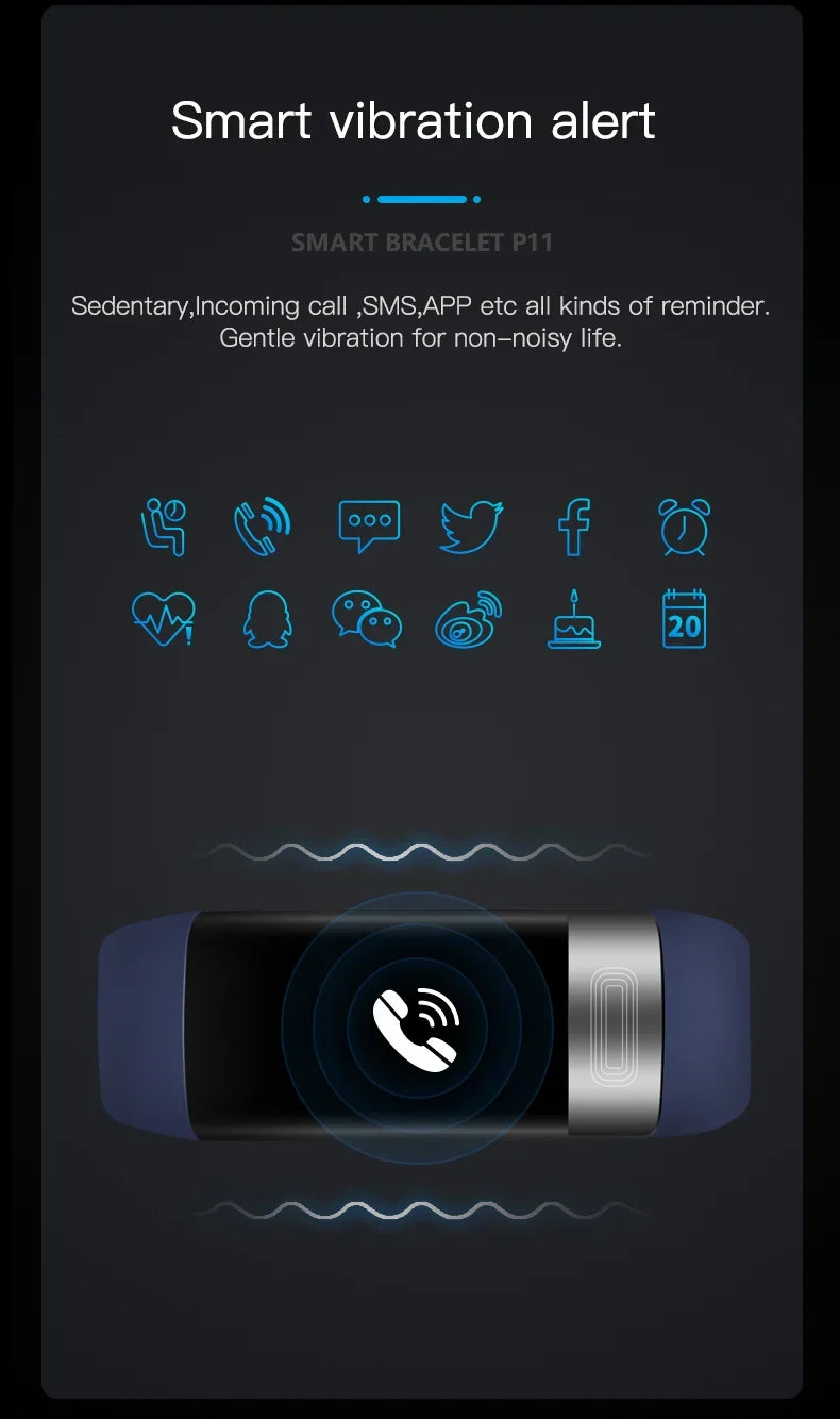 Bracelet connecté d’activité physique, bleu