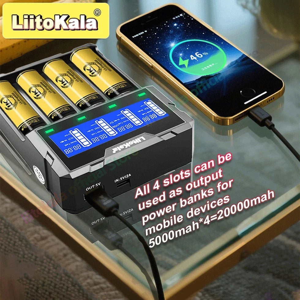Chargeur intelligent de piles LiitoKala Lii-K4