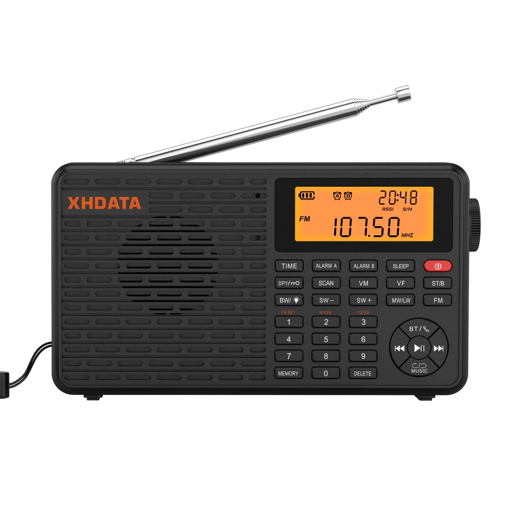 Black portable digital stereo radio