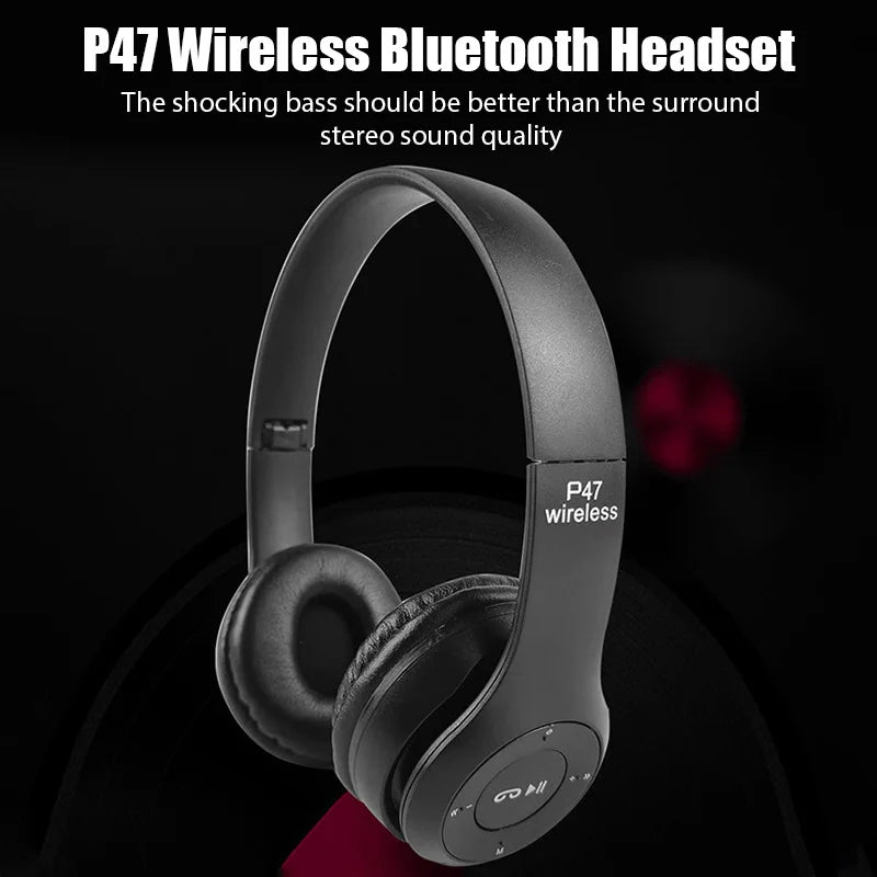 Kabellose Bluetooth-Kopfhörer, schwarz