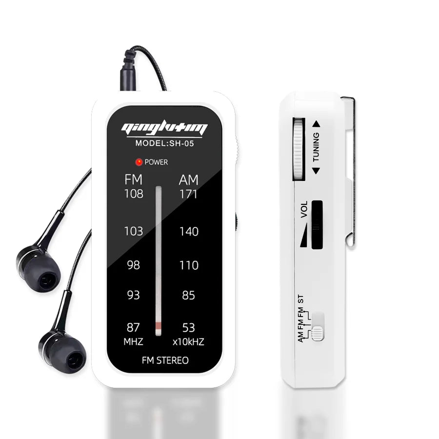 White compact multiband portable radio