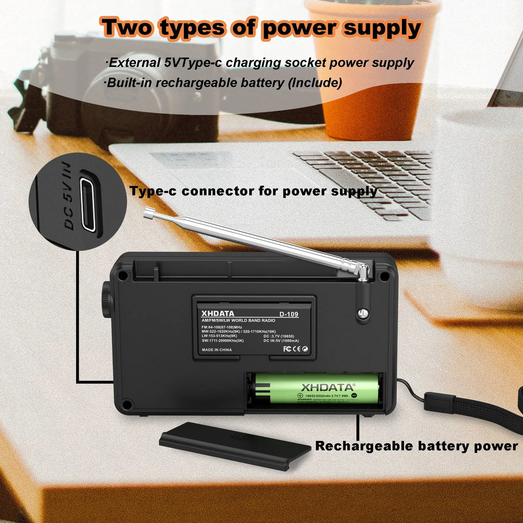 Black portable digital stereo radio