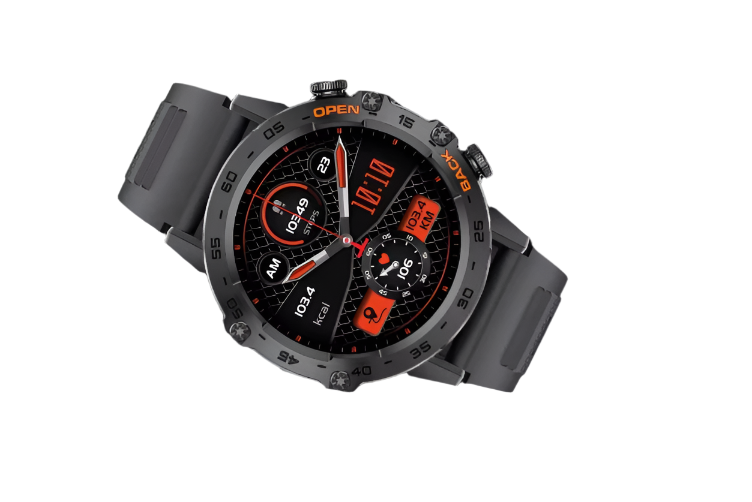 Black men's Bluetooth smartwatch