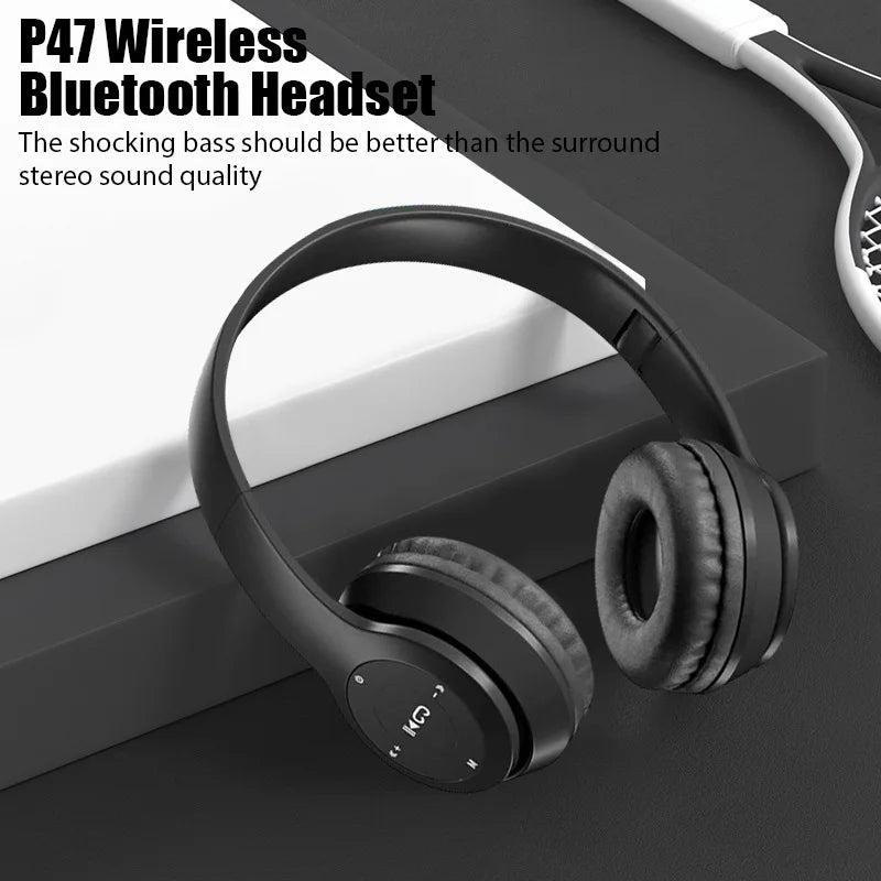 Kabellose Bluetooth-Kopfhörer, schwarz
