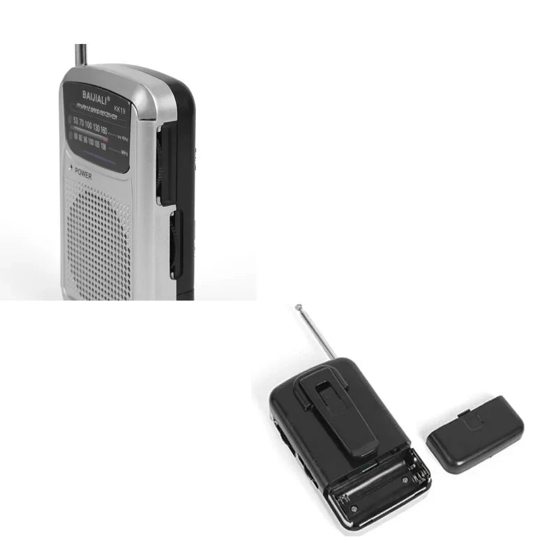 Mini-radio portable de poche multibande, argentée
