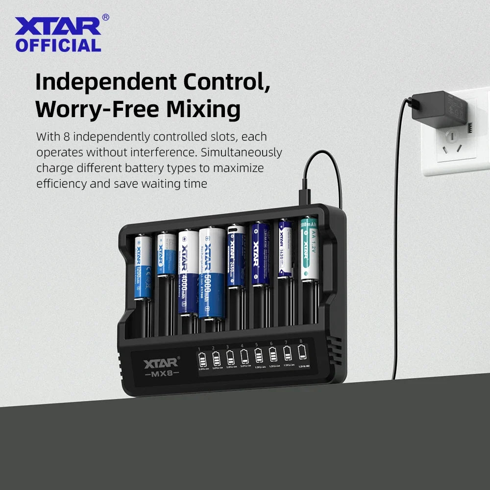 Intelligentes Ladegerät für Batterien XTAR MX8