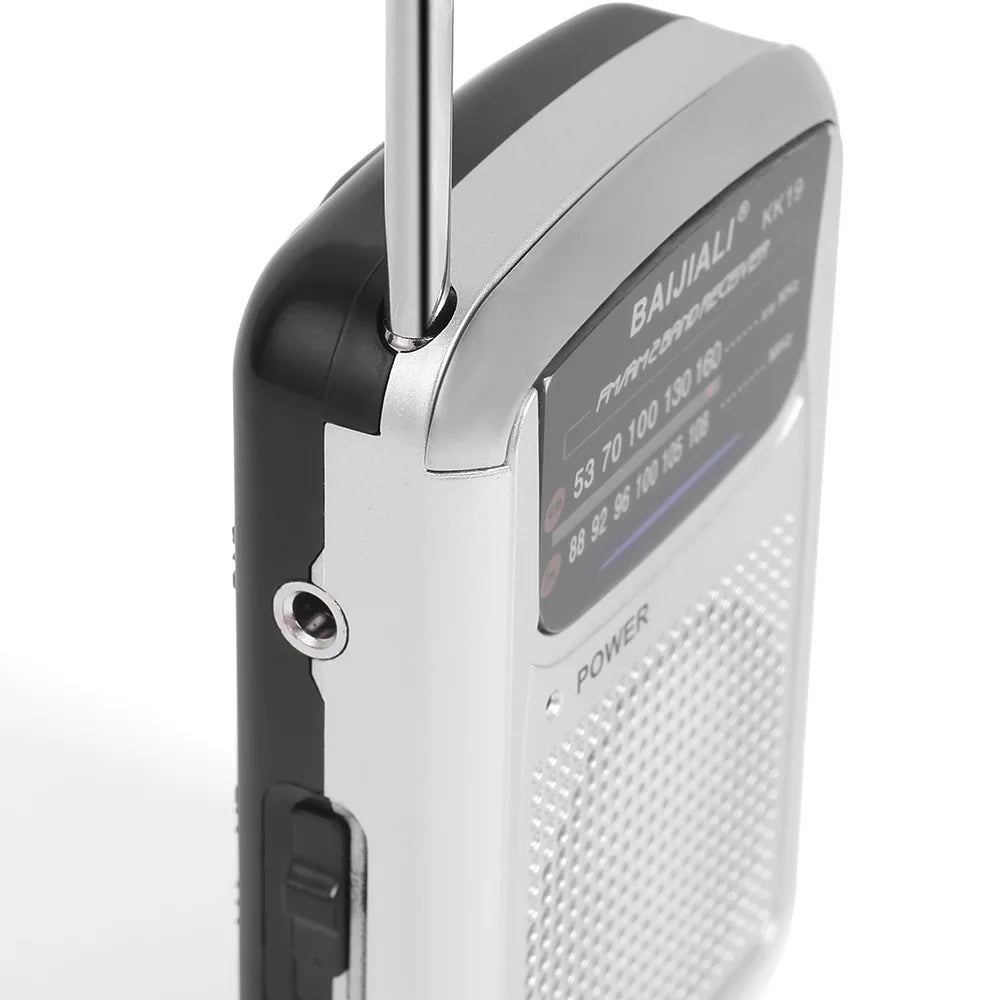 Mini-radio portable de poche multibande, argentée