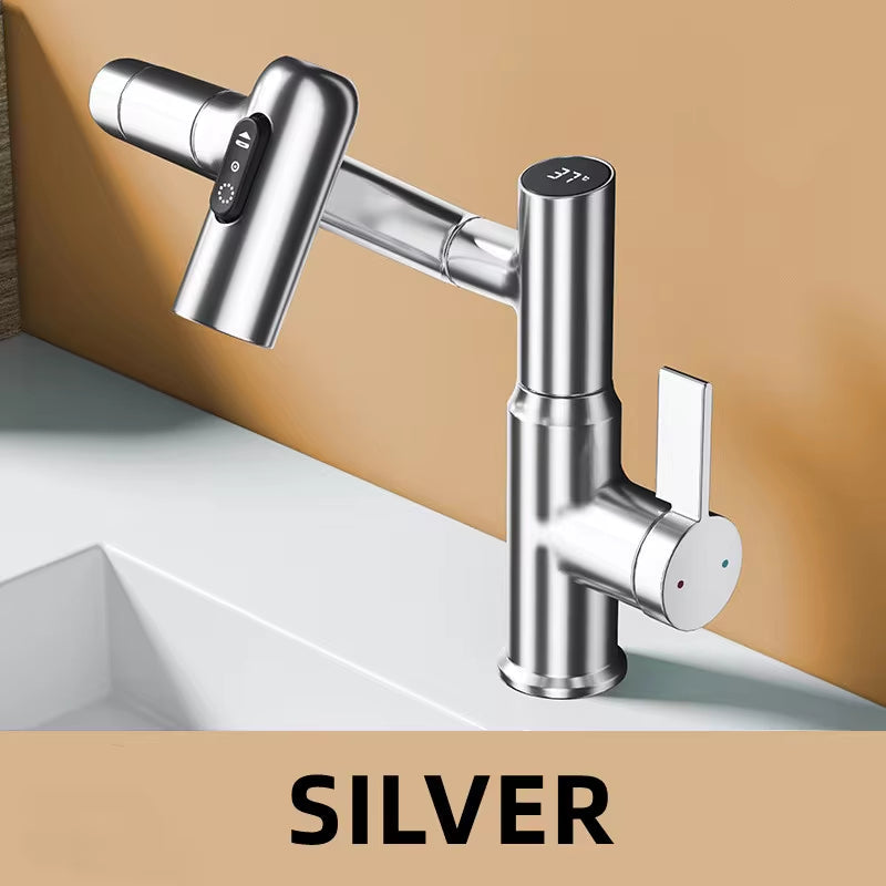 Smart rotating LED basin tap