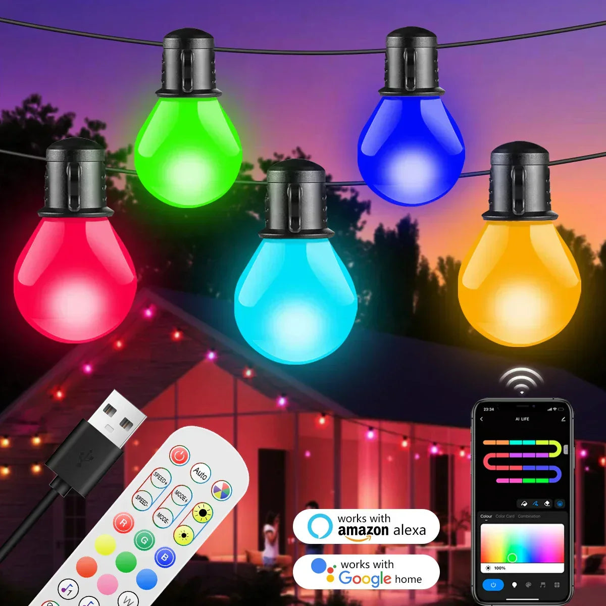 Smart Wi-Fi LED string lights