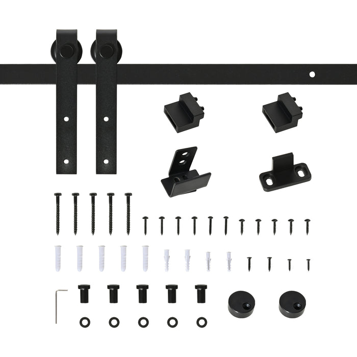 Rail de 200 cm pour porte de grange coulissante en acier au carbone