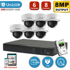 Hikvision DS-2CD2185FWD-IS 4K 8 MP IP surveillance kit with PoE