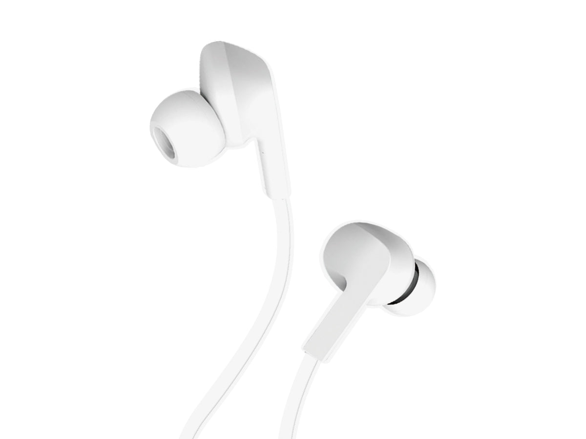 White Techancy TD8022 wired 3.5 mm earphones with microphone