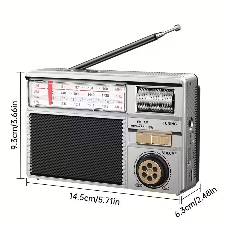 Multifunktionales tragbares Radio FM/AM/Bluetooth/Solar