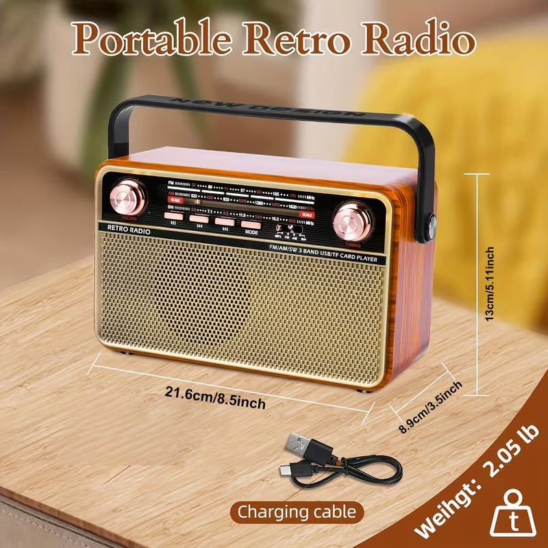 Tragbares AM/FM/SW-Radio mit USB, TF und AUX
