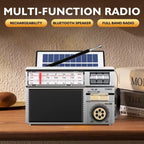 Multifunktionales tragbares Radio FM/AM/Bluetooth/Solar