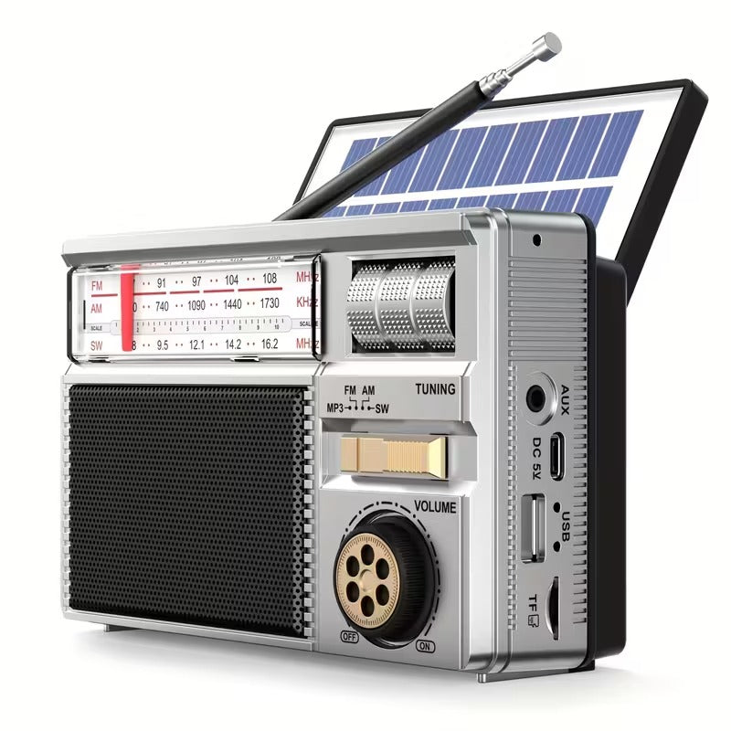 Multifunktionales tragbares Radio FM/AM/Bluetooth/Solar