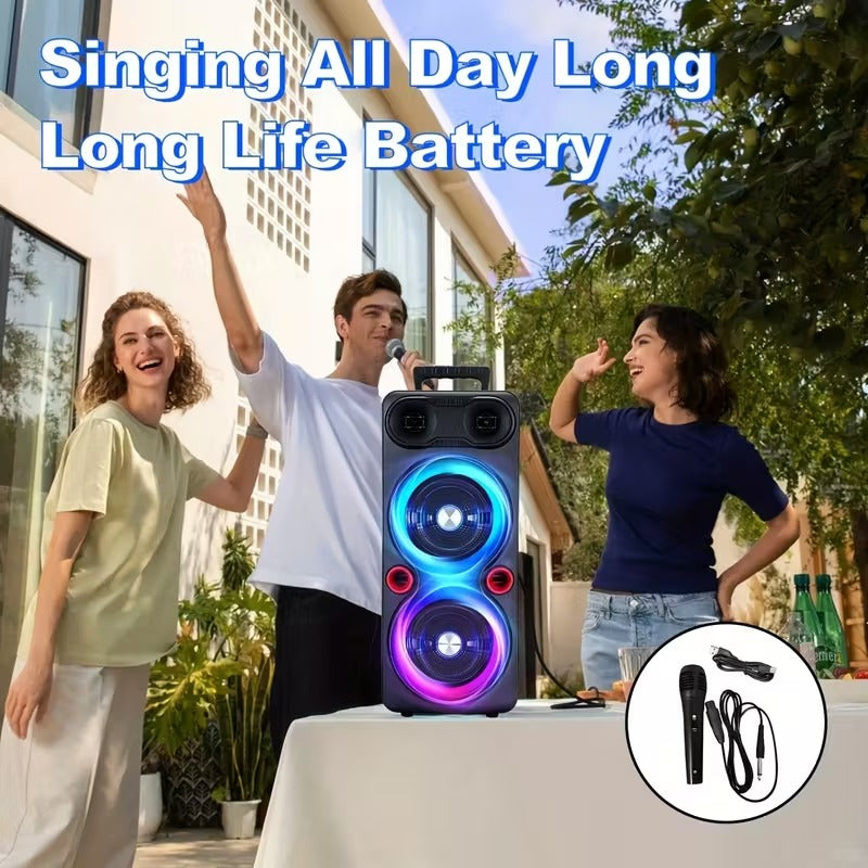 Enceinte de fête sans fil à éclairage RGB et basses