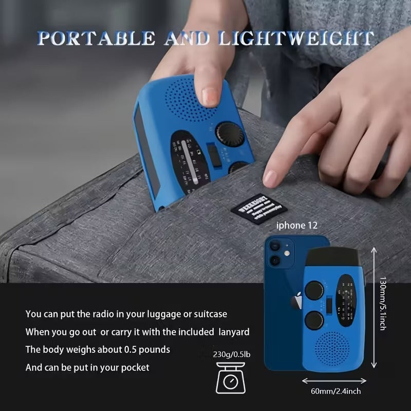 Notfallradio mit Taschenlampe und externer Batterie