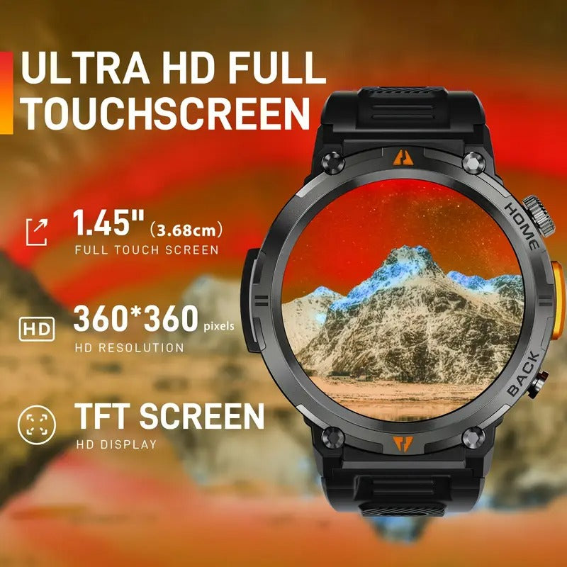 Smartwatch with touchscreen and torch